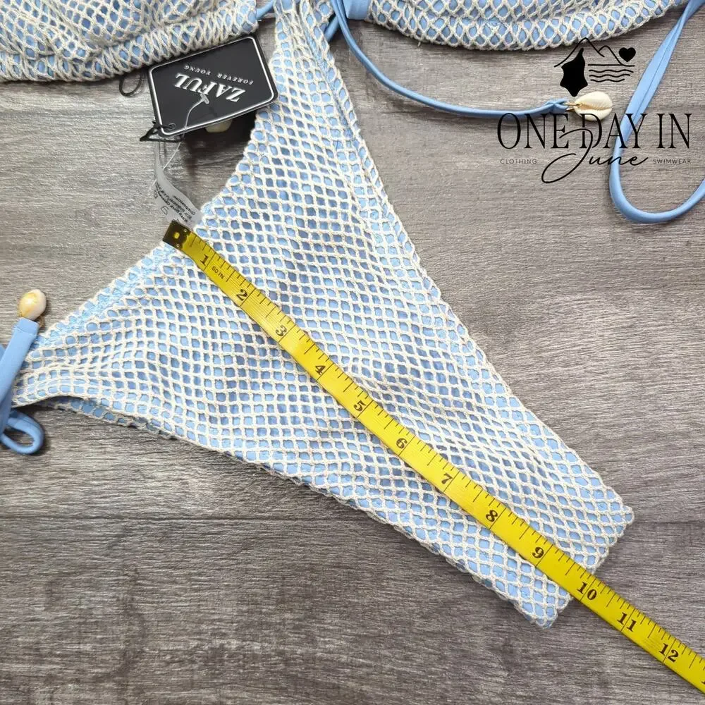 Zaful High Cut Tie Side Tie Back Bikini Swimsuit Size M - Picture 6 of 7